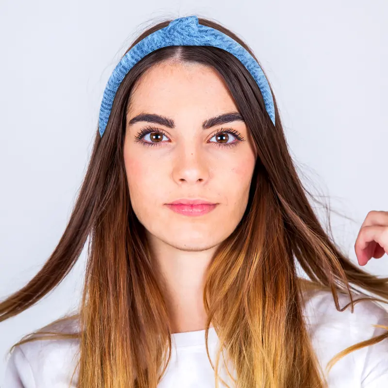 Diadema Con Textura Suave Color Azul 1