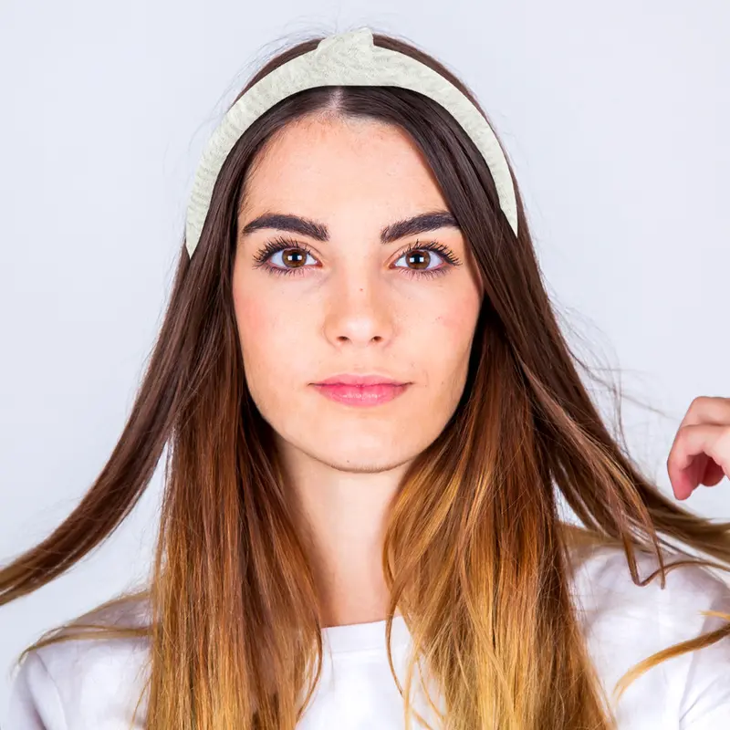 Diadema Con Textura Suave Color Blanco 1