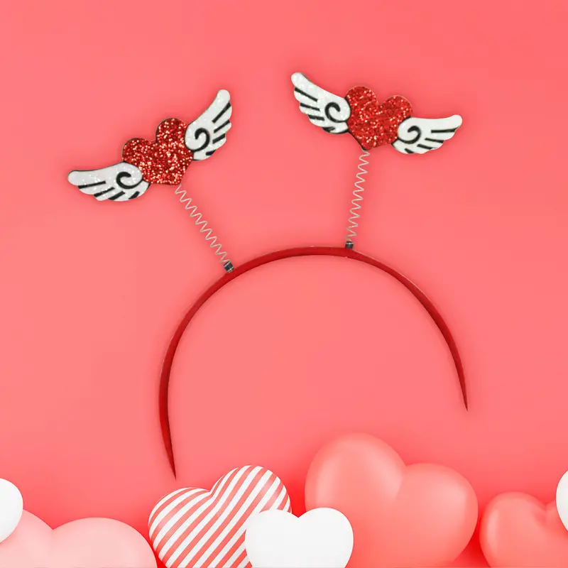 Diadema Corazones Cupido, Color Rojo 1