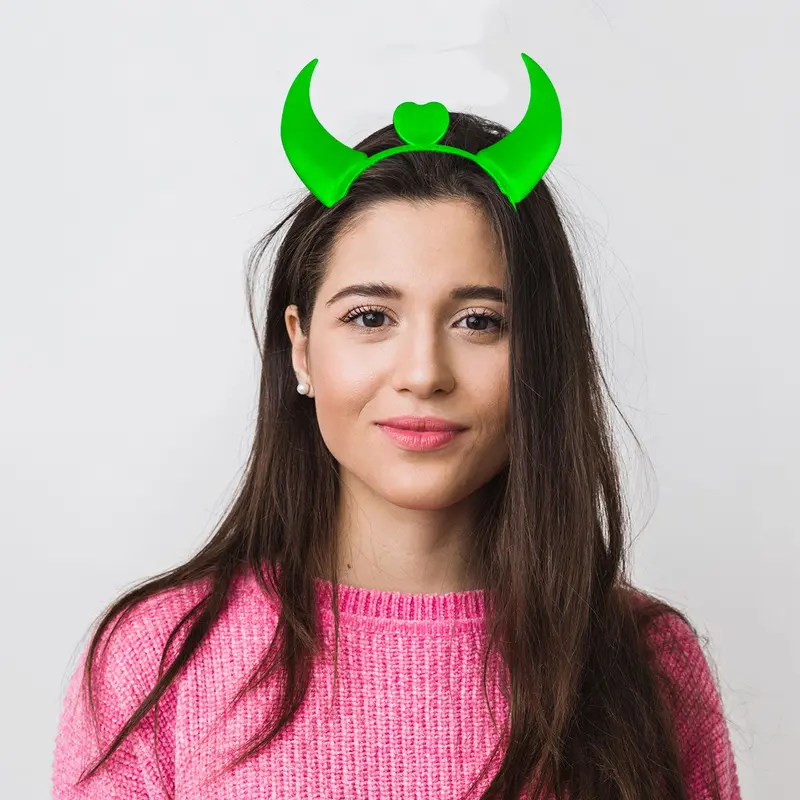 Diadema De Diablo Para Halloween Color Verde 1