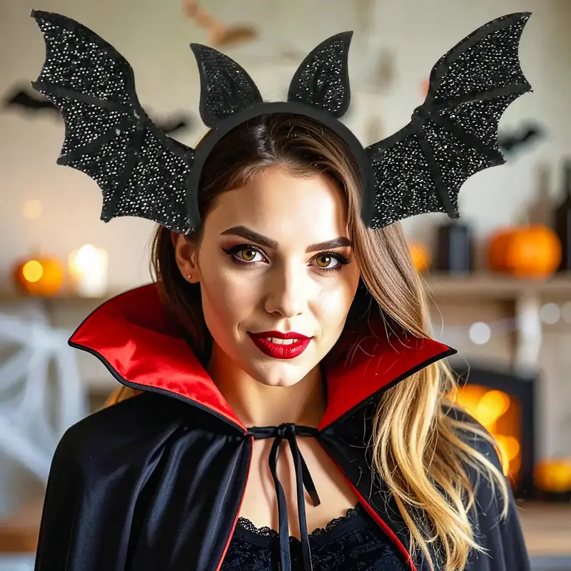 Diadema De Murciélago, Halloween, Color Negro 1