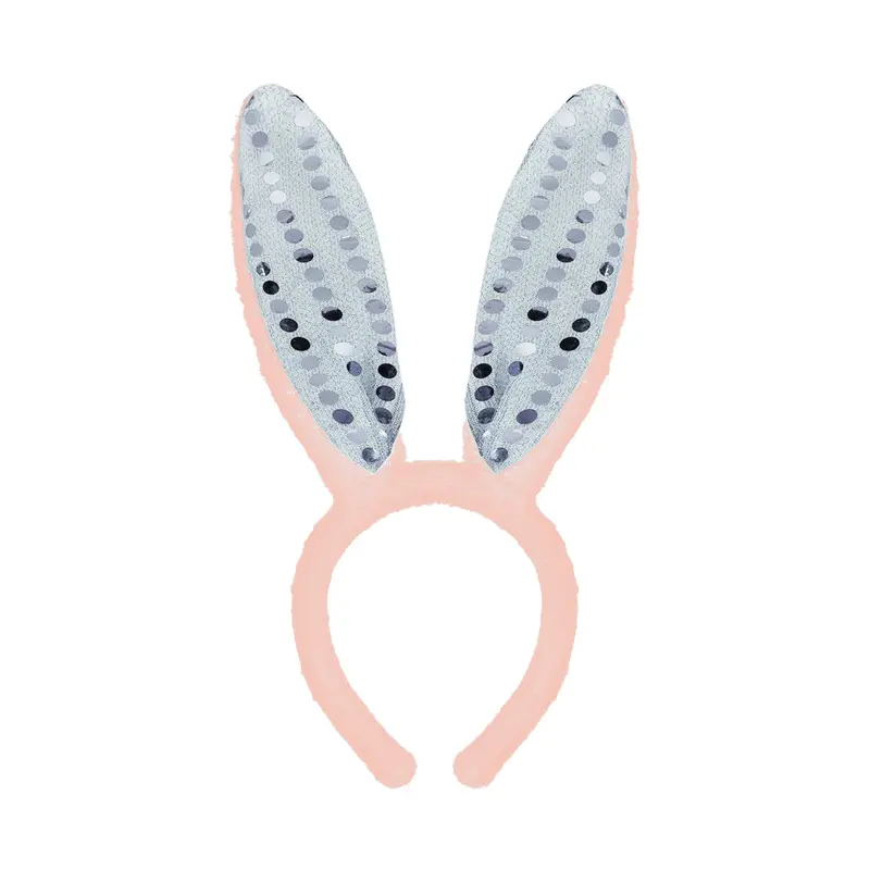 Diadema Orejas De Conejo Color Rosa Con Azul, Pascua 2