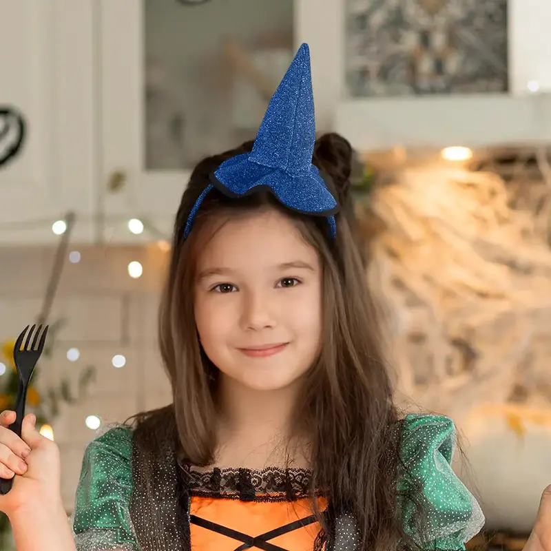 Diadema, Sombrero De Bruja, Color Azul 1