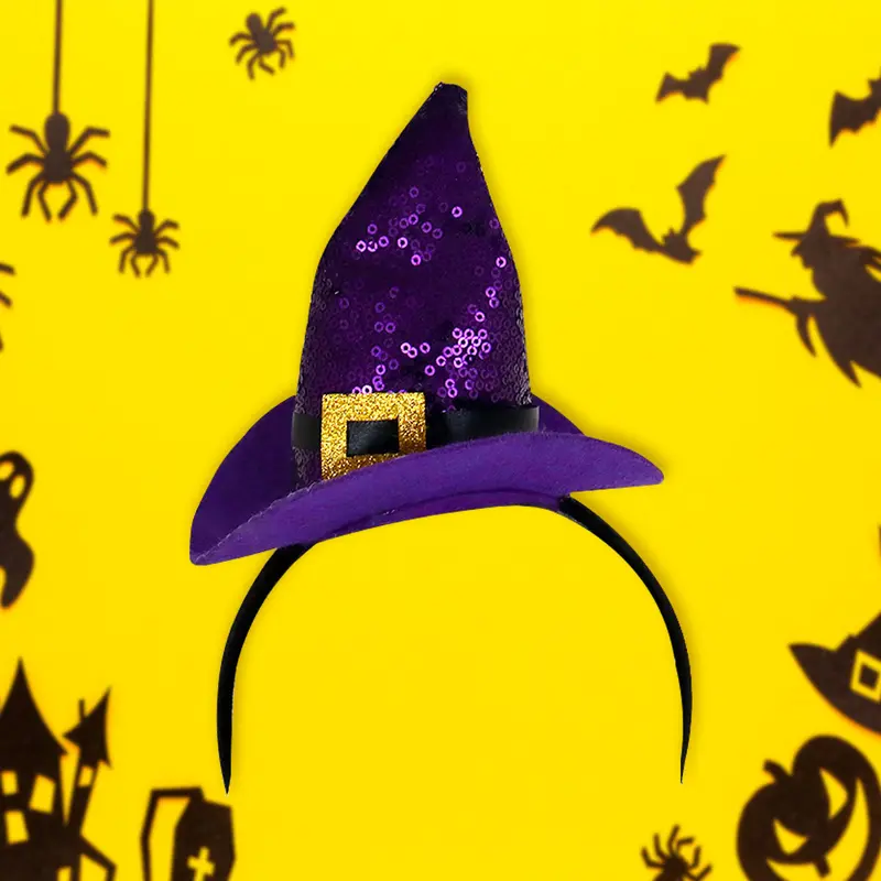 Diadema, Sombrero De Bruja, Color Morado 2