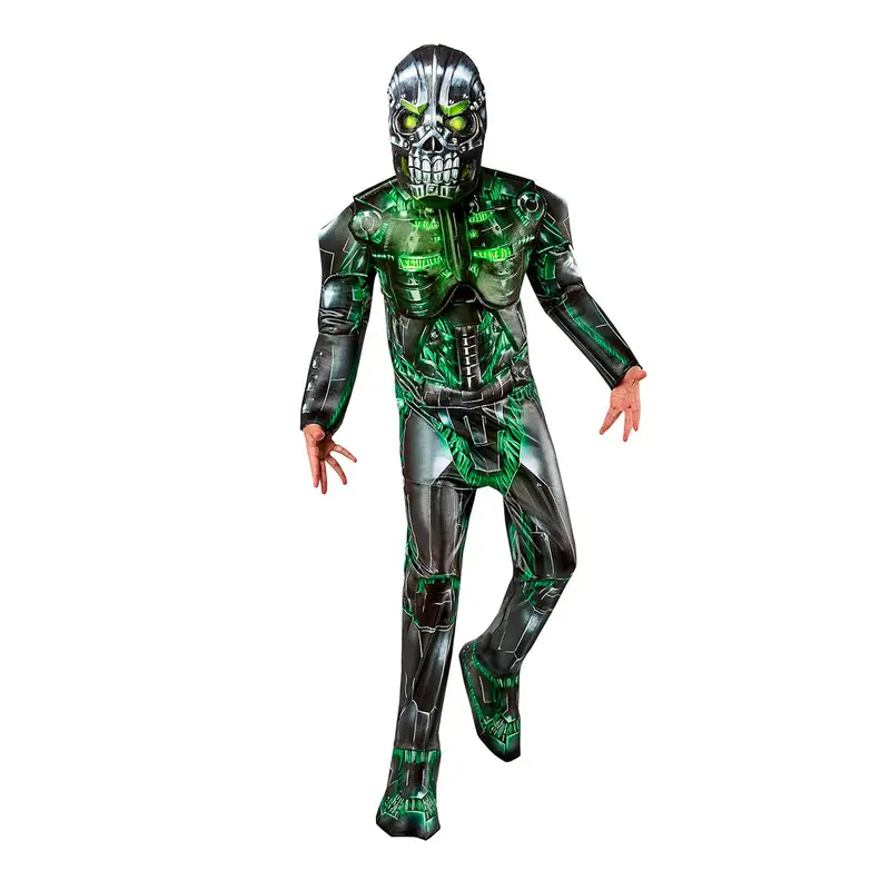 Disfraz De Cyborg Verde Iluminado Para Niño 1