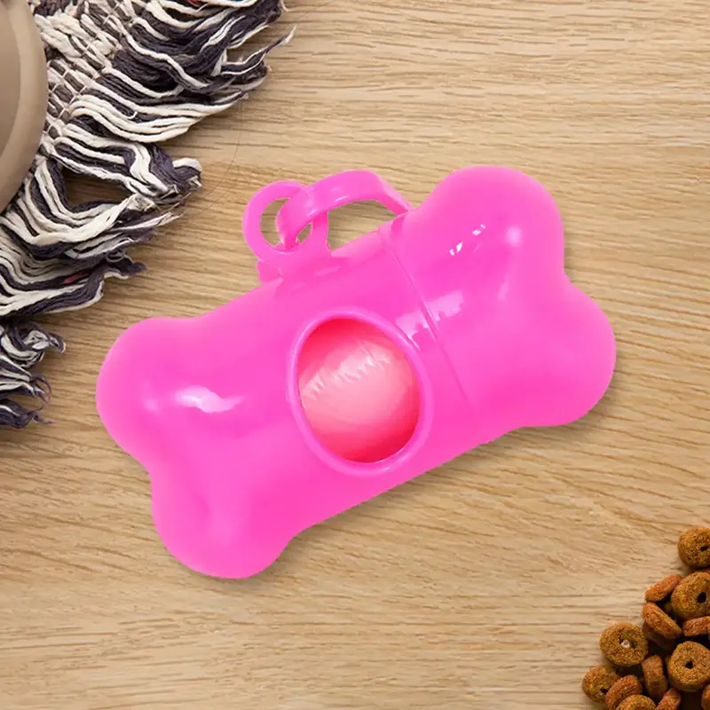 Dispensador Con Bolsa Para Desechos De Perro, Color Rosa 2