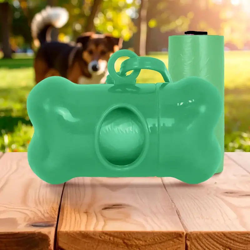 Dispensador Con Bolsa Para Desechos De Perro, Color Verde 1