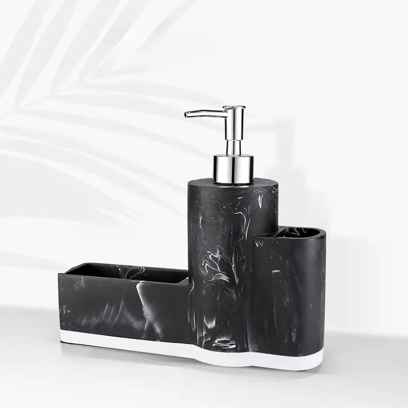 Dispensador De Jabón Con Soporte Para Esponja Y Portacepillos 1