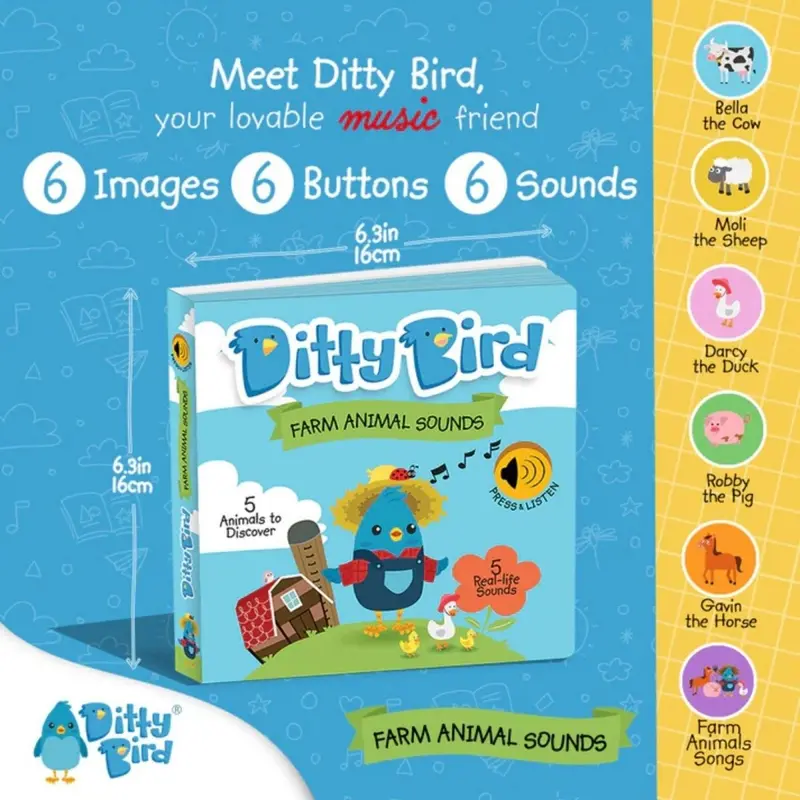 Ditty Bird Farm Animal Sounds Book 2