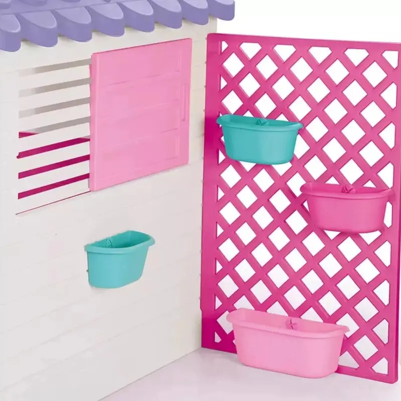 Dolu Deluxe Garden Playhouse With Fence – Pink 2