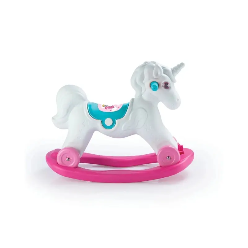 Dolu Unicorn Rocking Horse With Wheels - Pink 2