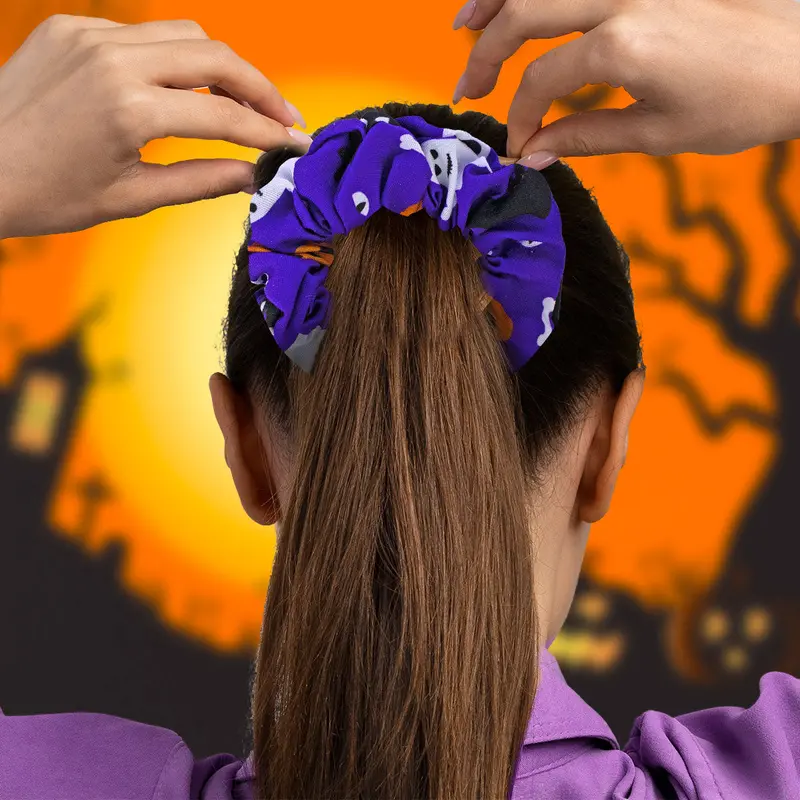 Dona Color Morado Para El Cabello Con Diseño De Halloween 1