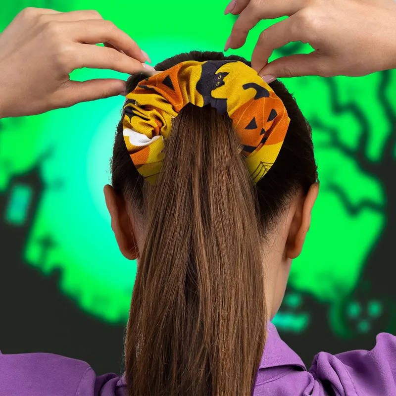 Dona Color Naranja Para El Cabello Con Diseño De Halloween 1