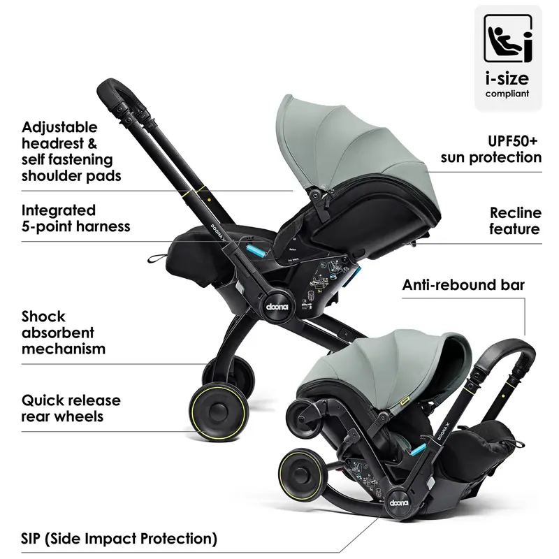 Doona X Infant Car Seat Stroller (Dusty Sage) 2