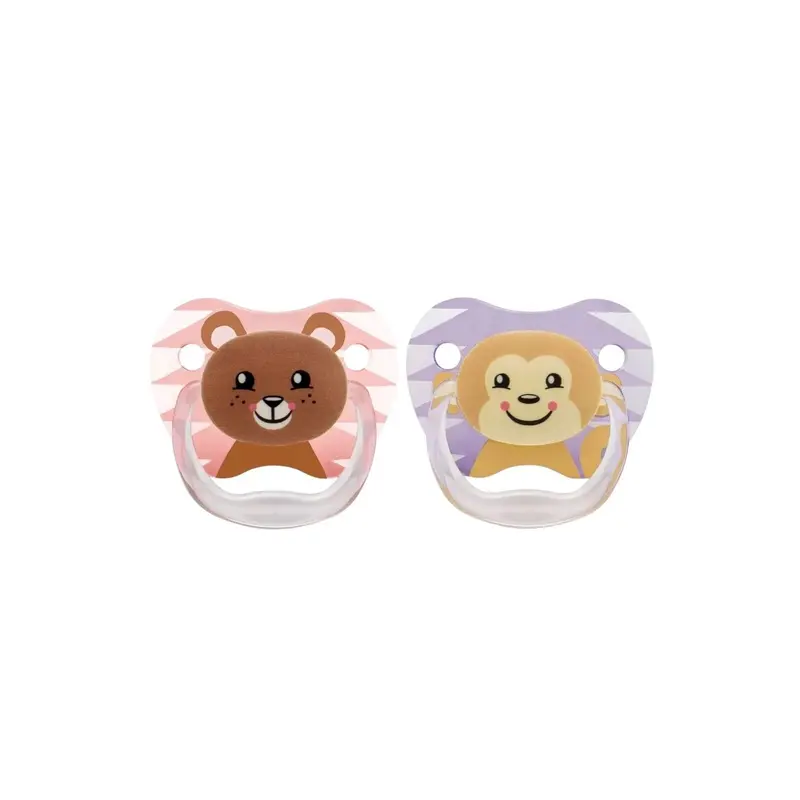 Dr. Brown's Prevent Soothers Animal Faces 6-18 Months Assorted - Pink 1