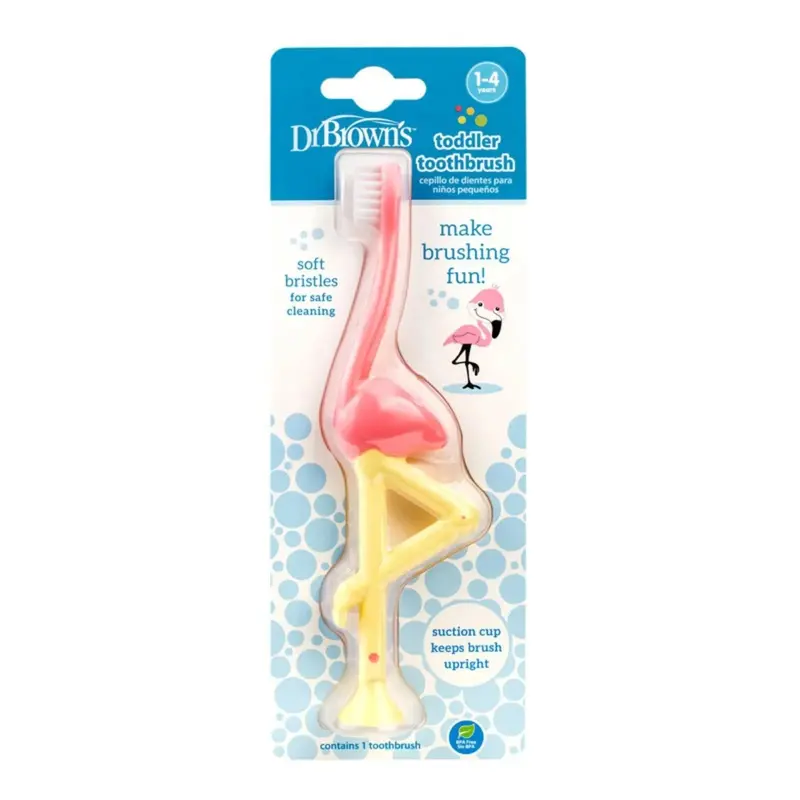 Dr. Brown's Toddler Toothbrush Flamingo 1-4 Years 1