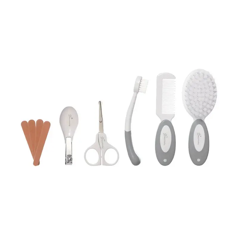 Dreambaby Essentials Deluxe (Ergo Handle) 10 Pcs Grooming Kit In Clear Hard Case - Grey 1