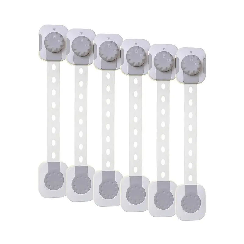 Dreambaby Twist 'N Lock Multi-Purpose Safety Latch Polybag Pack Of 6 - White & Grey 1