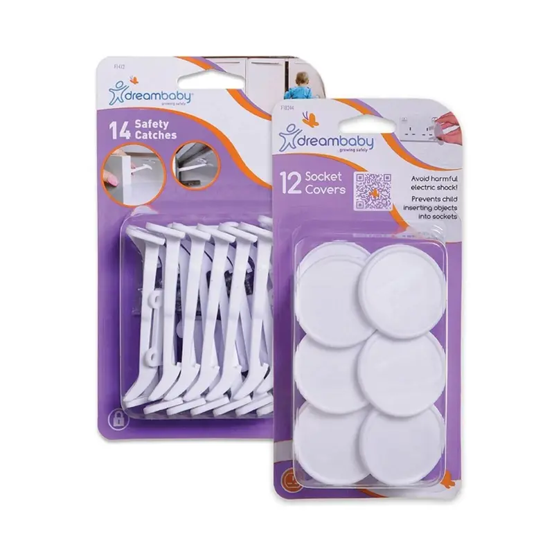 Dreambaby Wide-Grip Safety Catches 14 Pcs & Socket Covers 12 Pcs 1
