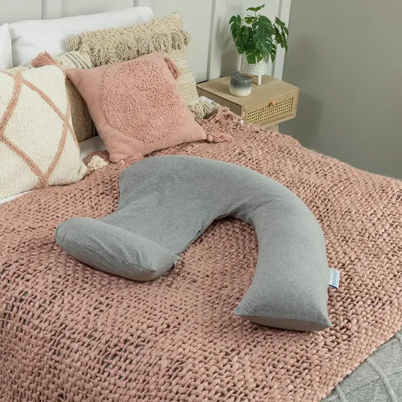 Dreamgenii Support And Feeding Pillow - Grey Marl Cotton Jersey 2
