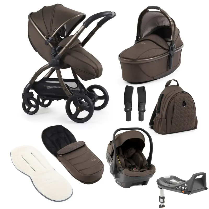Egg3 Luxury Travel System Bundle In Chocolate Velvet 1