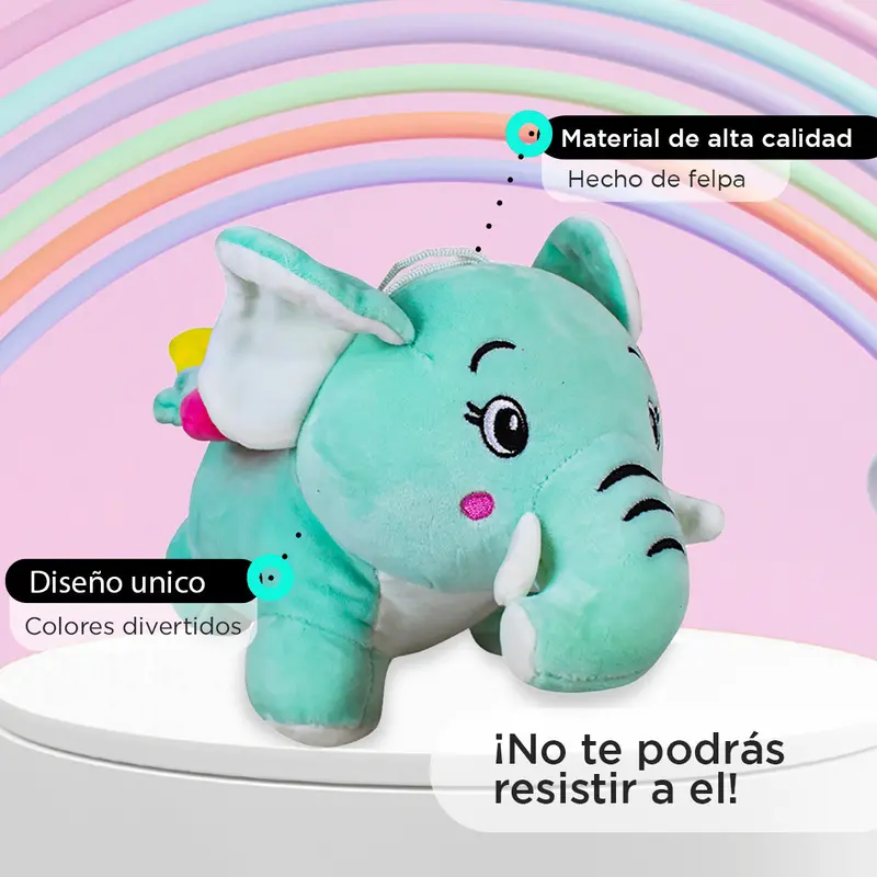 Elefante Color Azul De Peluche 1
