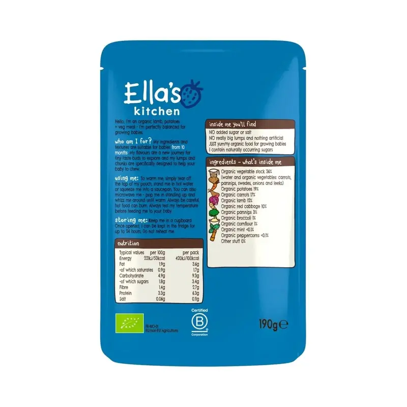 Ella's Kitchen Lovely Lamb Roast Dinner 10+ Months 190G 2