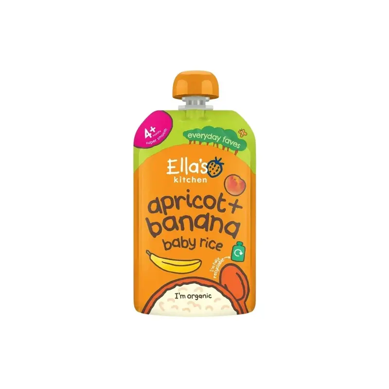 Ella's Kitchen Organic Apricot & Banana Baby Rice Baby Food Pouch 4+ Months 120G 1
