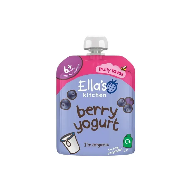 Ella's Kitchen Organic Berry Greek Style Yoghurt Baby Food Pouch 6+ Months 90G 1