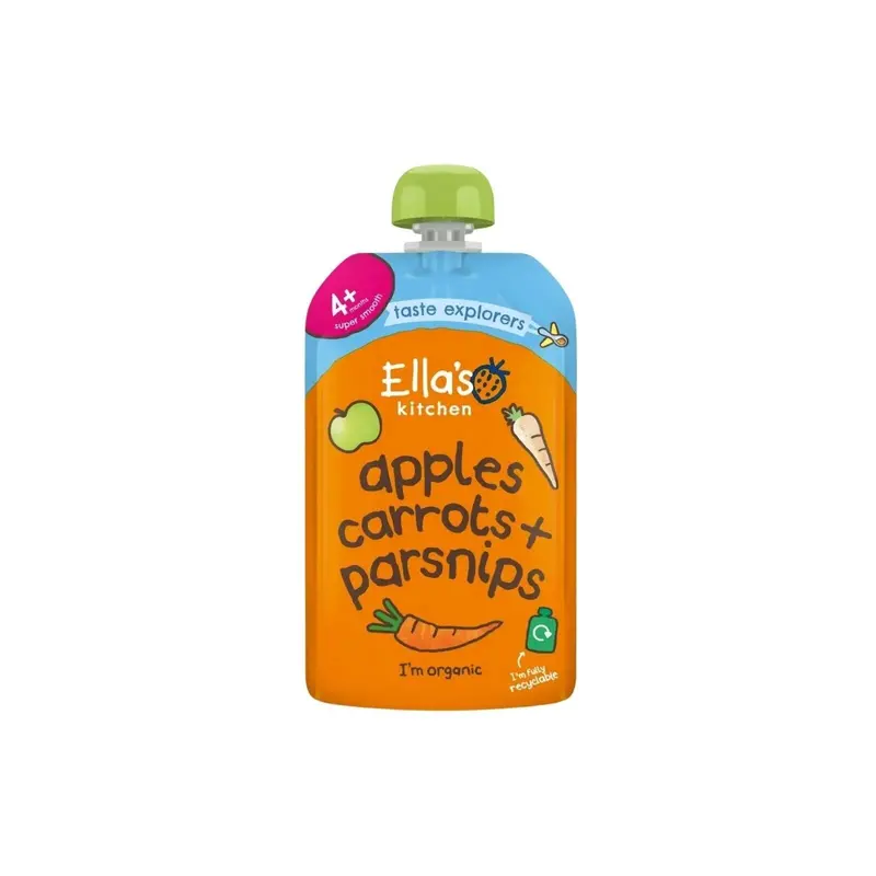 Ella's Kitchen Organic Carrots Apples & Parsnips Baby Food Pouch 4+ Months 120G 1