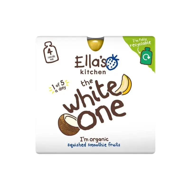 Ella's Kitchen Organic The White One Smoothie Multipack Baby Food Pouch 6+ Months 360G (4X90g) 1