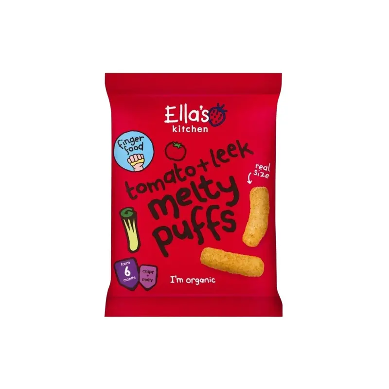 Ella's Kitchen Organic Tomato & Leek Melty Puffs Baby Snack 6+ Months 20G 1