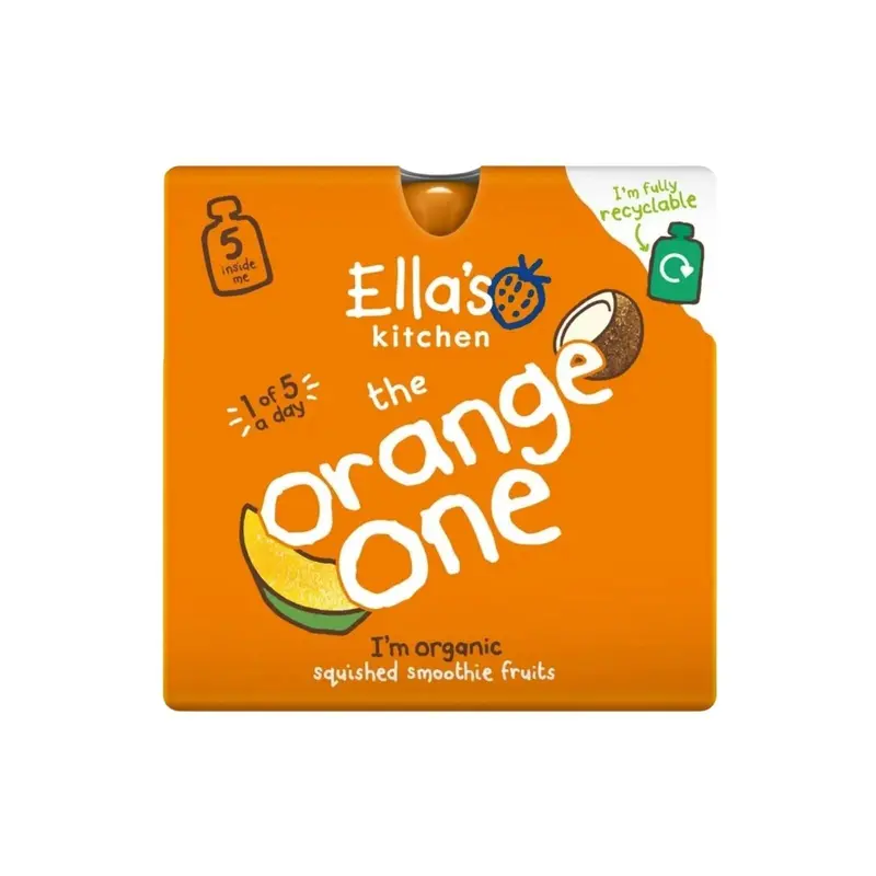 Ella's Kitchen Smoothie Organic The Orange One Multipack Baby Food Pouch 6+ Months 450G (5X90g) 1