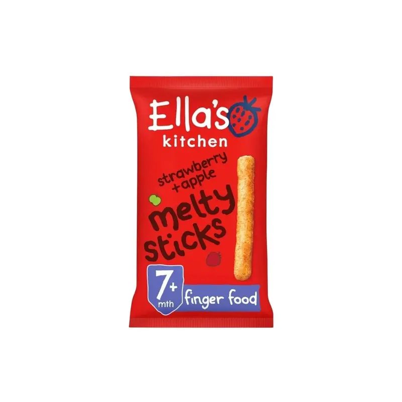 Ella's Kitchen Strawberry & Apple Melty Sticks Baby Snack 7+ Months 16G 1