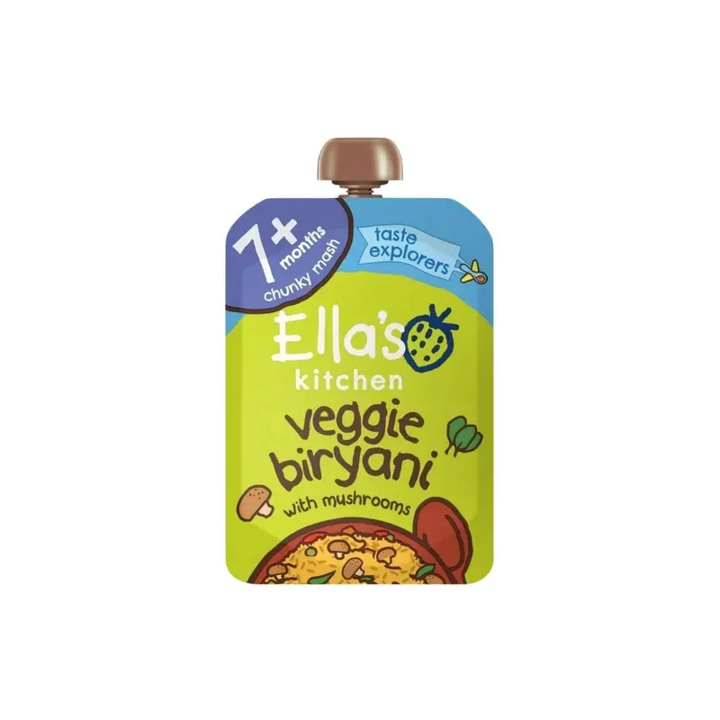 Ella's Kitchen Veggie Biryani With Mushrooms Baby Food Pouch 7+ Months 130G 1