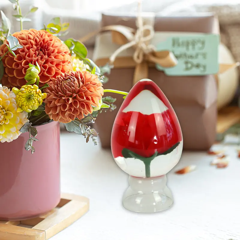 Esfera De Agua Inkanto, Dã­A De Las Madres, Rosa En Esfera De Agua, Color Rojo 1