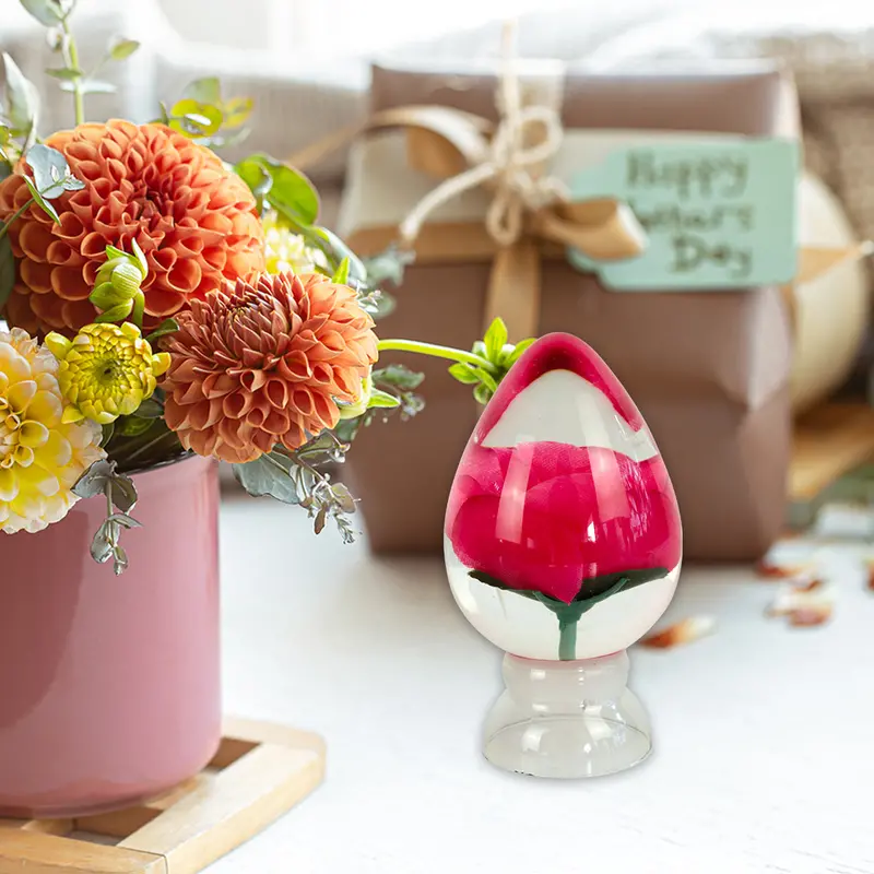 Esfera De Agua Inkanto, Día De Las Madres, Rosa En Esfera De Agua, Color Fiusha 1