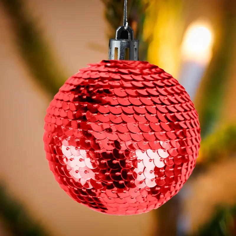 Esfera De Lentejuelas, Color Rojo 1