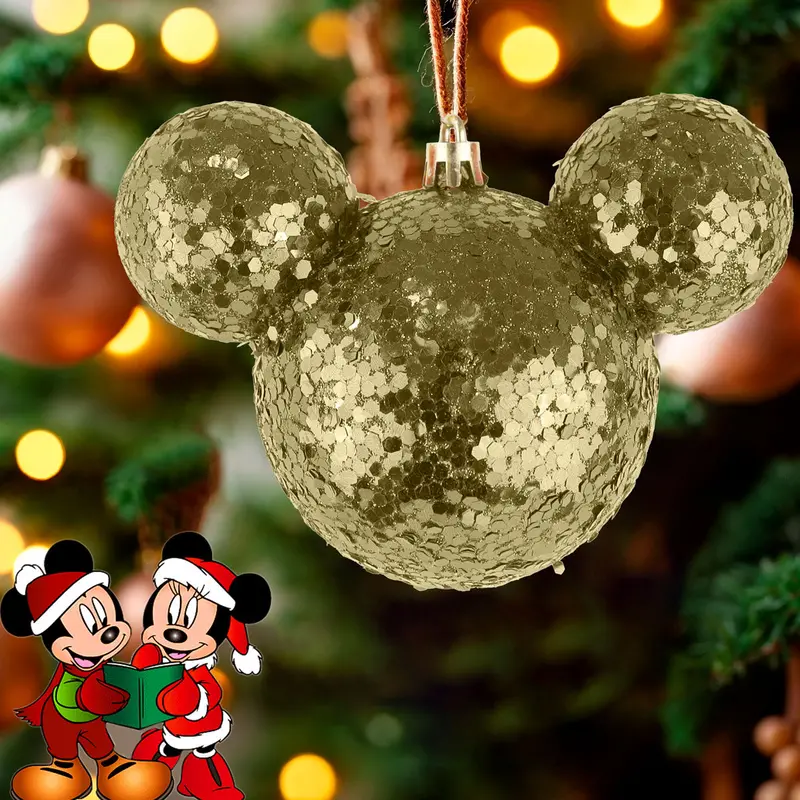 Esfera De Ojuelas Glitter, Mickey Mouse, Color Dorado 1