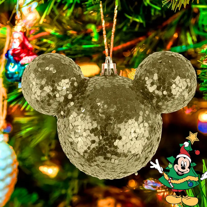 Esfera De Ojuelas Glitter, Mickey Mouse, Color Dorado 2