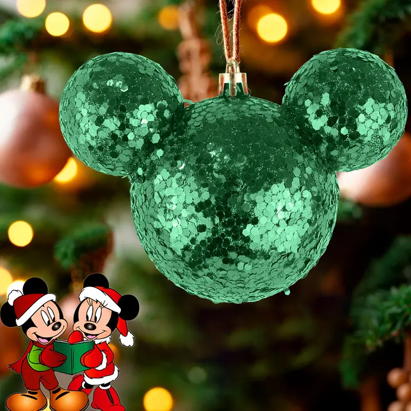 Esfera De Ojuelas Glitter, Mickey Mouse, Color Verde 1