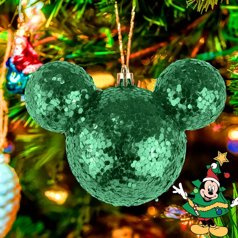 Esfera De Ojuelas Glitter, Mickey Mouse, Color Verde 2