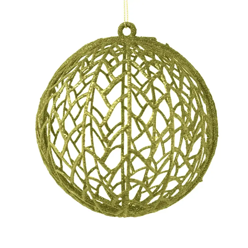 Esfera Decorada Con Glitter Color Oro 1
