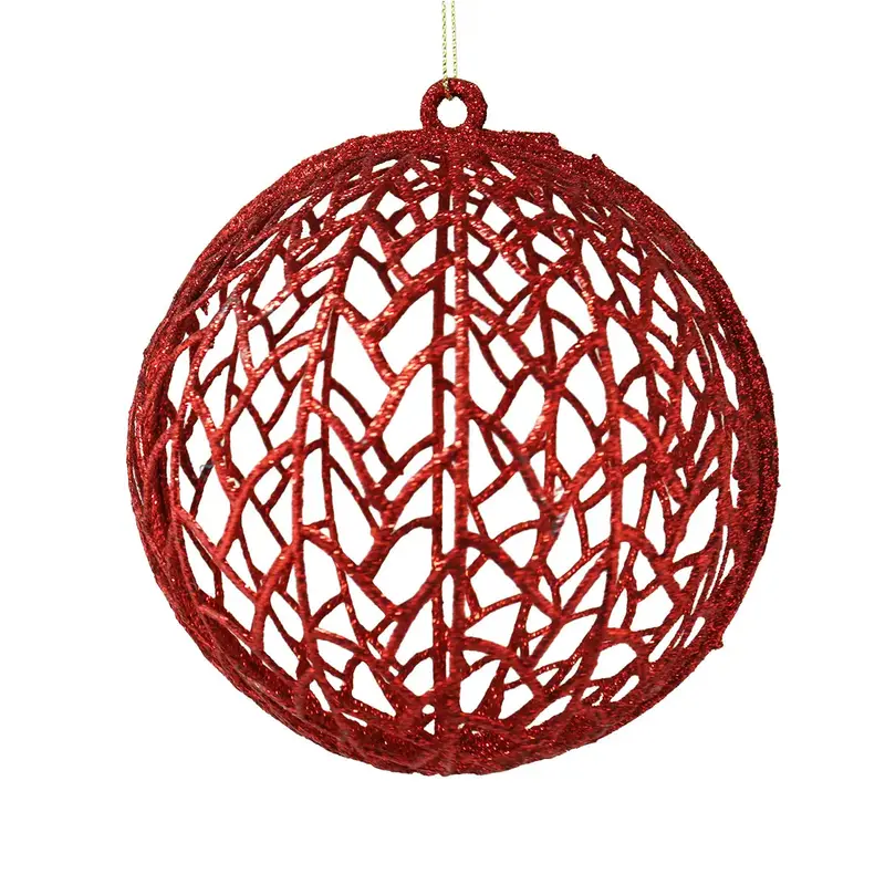Esfera Decorada Con Glitter Color Rojo 1