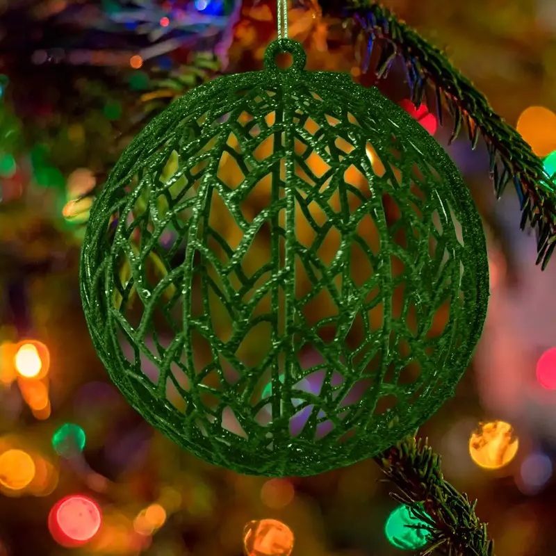 Esfera Decorada Con Glitter Color Verde 1