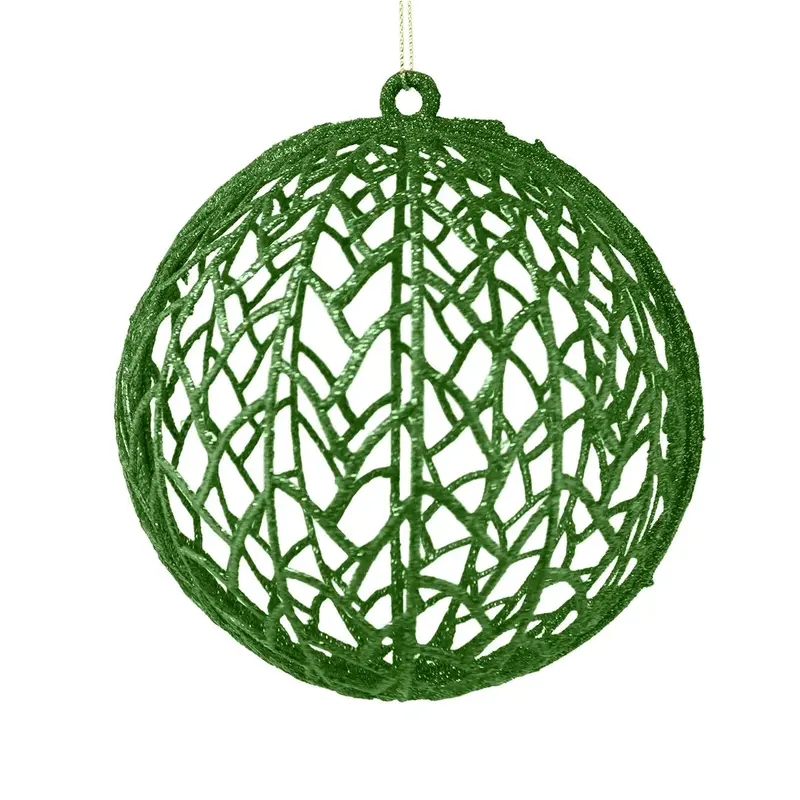 Esfera Decorada Con Glitter Color Verde 2