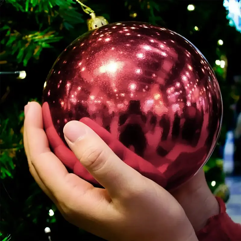 Esfera Jumbo Navideña, Brillante, Color Vino 1