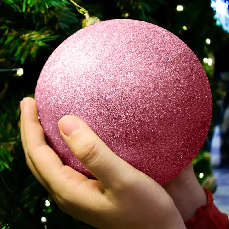 Esfera Jumbo Navideña, Glitter, Color Vino 1