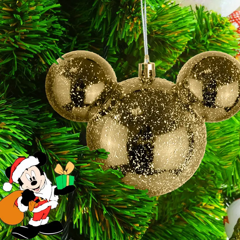 Esfera, Mickey Mouse, Efecto Nevado, Color Dorado 1