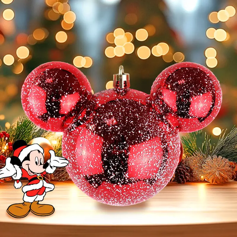 Esfera, Mickey Mouse, Efecto Nevado, Color Rojo 2